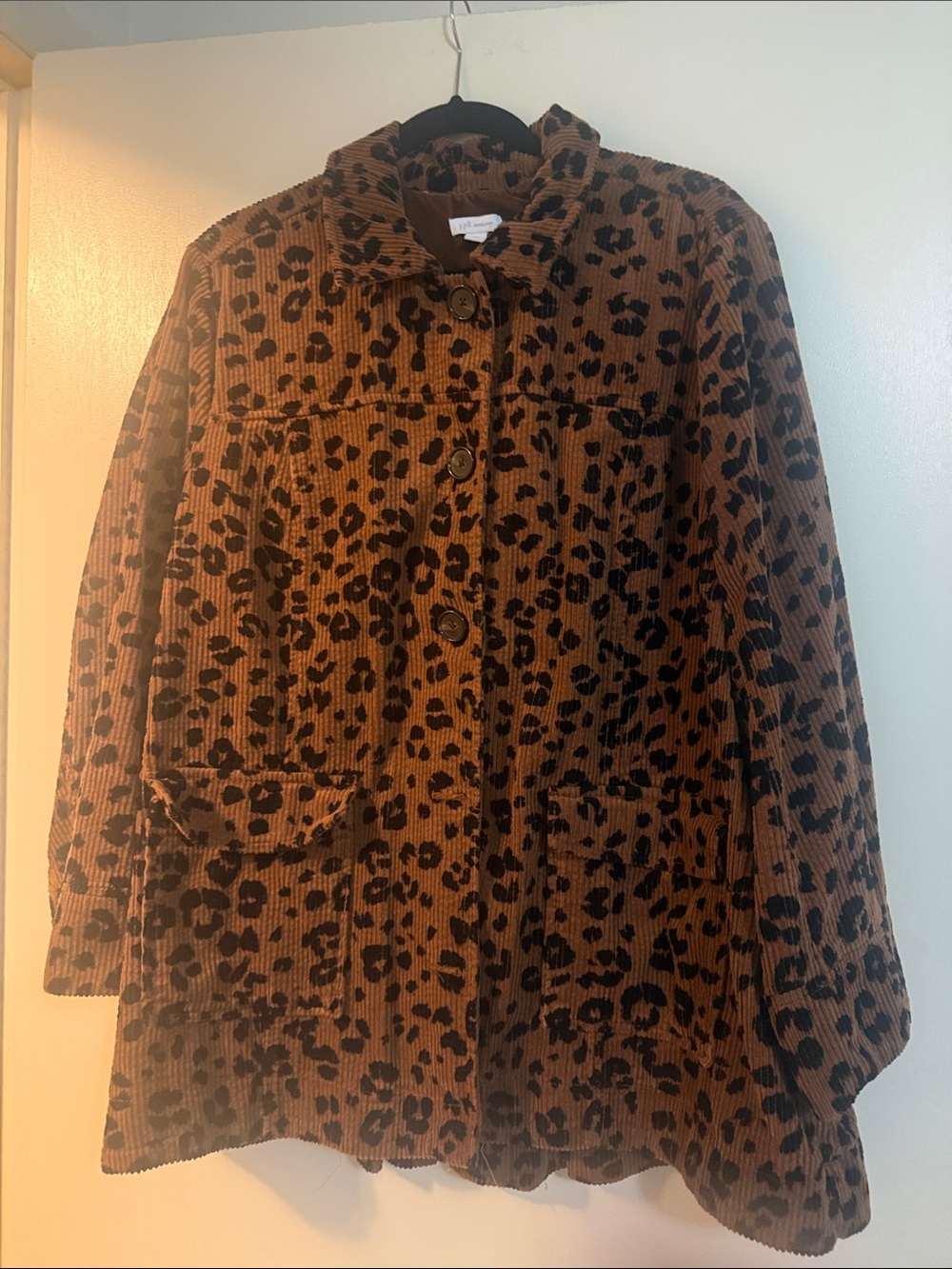 J. Jill Brown Leopard Corduroy Shacket